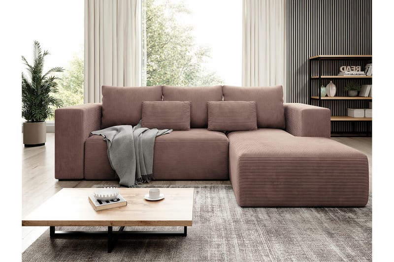 Listowel 3-sits Hörnbäddsoffa NO_BRAND Brown - Möbler - Soffa - Bäddsoffa - Bäddsoffa divan