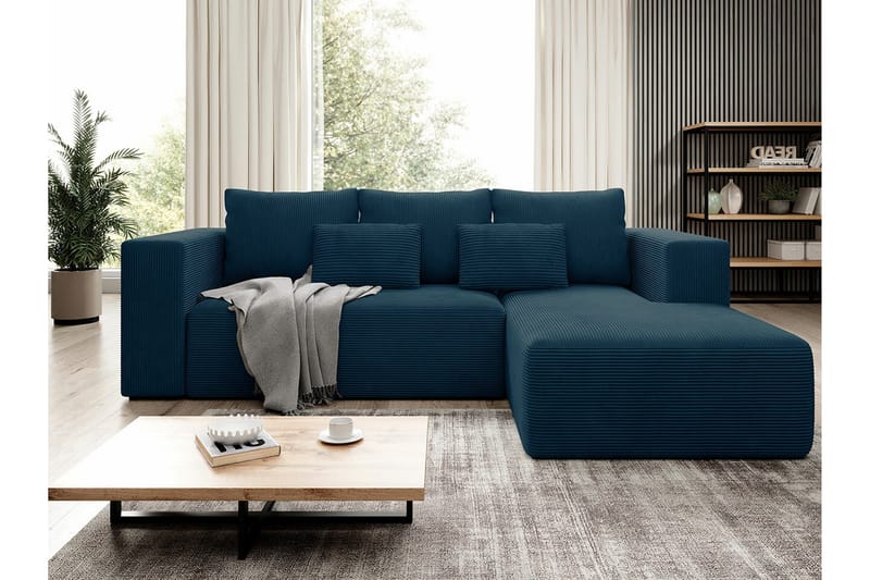 Listowel 3-sits Hörnbäddsoffa NO_BRAND Dark blue - Möbler - Soffa - Bäddsoffa - Bäddsoffa divan