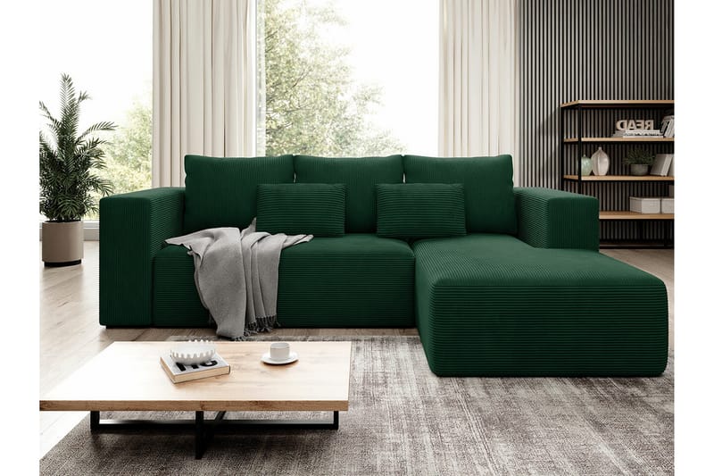 Listowel 3-sits Hörnbäddsoffa NO_BRAND Green - Möbler - Soffa - Bäddsoffa - Bäddsoffa divan