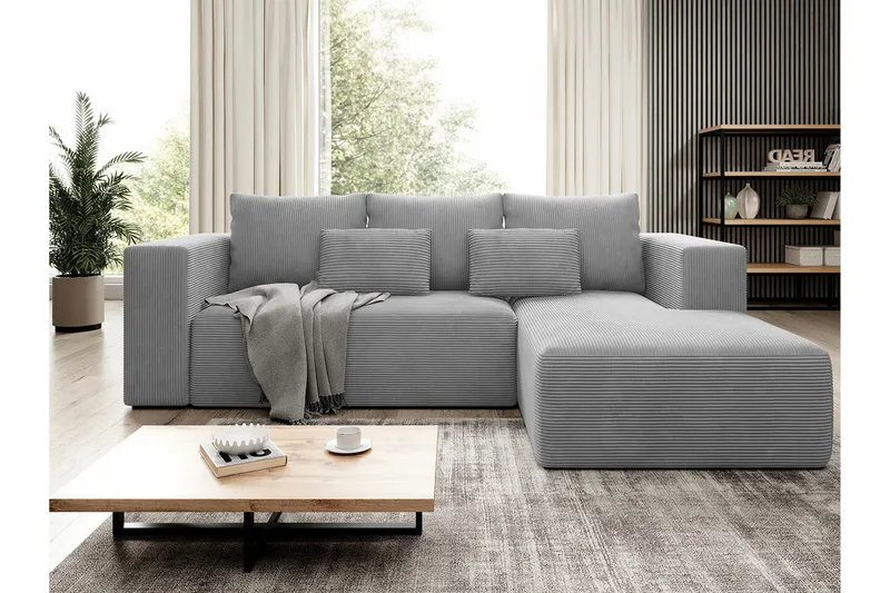 Listowel 3-sits Hörnbäddsoffa NO_BRAND Light grey/Dark grey - Möbler - Soffa - Bäddsoffa - Bäddsoffa divan
