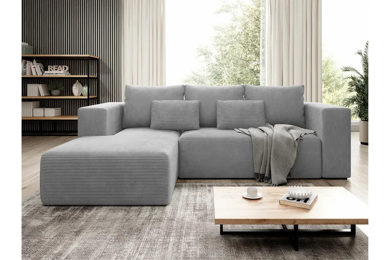 Listowel 3-sits Hörnbäddsoffa NO_BRAND Light grey/Dark grey - Möbler - Soffa - Bäddsoffa - Bäddsoffa divan