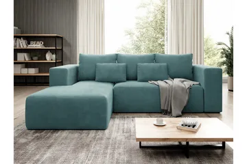 Listowel 3-sits Hörnbäddsoffa NO_BRAND Turquoise - Möbler - Soffa - Bäddsoffa - Bäddsoffa divan