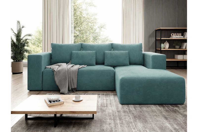 Listowel 3-sits Hörnbäddsoffa NO_BRAND Turquoise - Möbler - Soffa - Bäddsoffa - Bäddsoffa divan