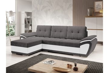 Listowel 3-sits Hörnbäddsoffa NO_BRAND White - Möbler - Soffa - Bäddsoffa - Bäddsoffa divan