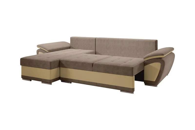 Listowel 3-sits Hörnbäddsoffa NO_BRAND White - Möbler - Soffa - Bäddsoffa - Bäddsoffa divan