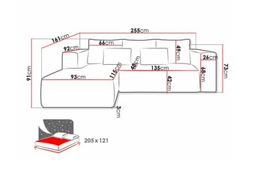 Listowel 3-sits Hörnbäddsoffa Turquoise - Möbler - Soffa - Bäddsoffa - Bäddsoffa divan