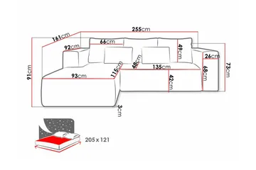 Listowel 3-sits Hörnbäddsoffa Yellow - Möbler - Soffa - Bäddsoffa - Hörnbäddsoffa