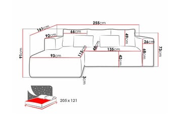 Listowel 3-sits Hörnbäddsoffa Pink - Möbler - Soffa - Bäddsoffa - Hörnbäddsoffa