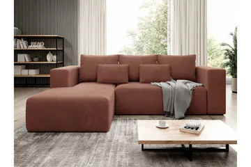 Listowel 3-sits Hörnbäddsoffa Pink - Möbler - Soffa - Bäddsoffa - Hörnbäddsoffa