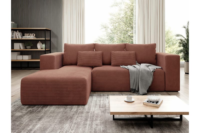 Listowel 3-sits Hörnbäddsoffa Pink - Möbler - Soffa - Bäddsoffa - Hörnbäddsoffa