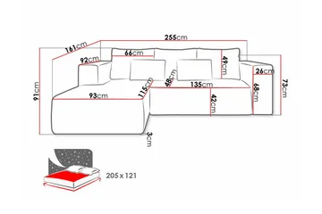 Listowel 3-sits Hörnbäddsoffa - Möbler - Soffa - Bäddsoffa - Hörnbäddsoffa