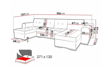 Listowel 4-sits Hörnbäddsoffa - Möbler - Soffa - Bäddsoffa - Hörnbäddsoffa