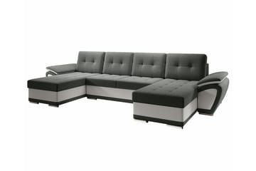 Listowel 4-sits U-formad Hörnbäddsoffa 130x271 cm med Förvaring i Tyg - Grå - Möbler - Soffa - Bäddsoffa - Bäddsoffa divan