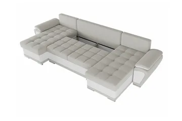 Listowel 4-sits U-formad Hörnbäddsoffa 130x271 cm med Förvaring i Tyg - Petrolblå - Möbler - Soffa - Bäddsoffa - Bäddsoffa divan