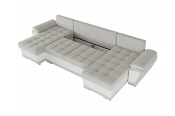 Listowel 4-sits U-formad Hörnbäddsoffa 130x271 cm med Förvaring - Mullvadsbrun - Möbler - Soffa - Bäddsoffa - Bäddsoffa divan