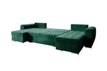 Listowel 4-sits U-formad Hörnbäddsoffa med Förvaring i Sammet - Blå - Möbler - Soffa - Bäddsoffa - Bäddsoffa divan