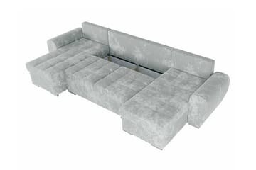 Listowel 4-sits U-formad Hörnbäddsoffa med Förvaring i Sammet - Gul - Möbler - Soffa - Bäddsoffa - Bäddsoffa divan