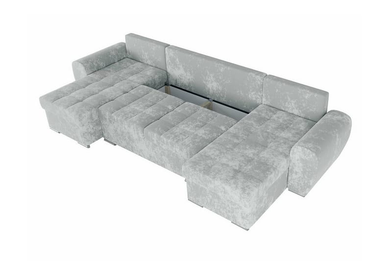 Listowel 4-sits U-formad Hörnbäddsoffa med Förvaring i Sammet - Gul - Möbler - Soffa - Bäddsoffa - Bäddsoffa divan