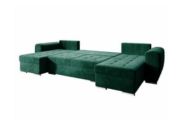 Listowel 4-sits U-formad Hörnbäddsoffa med Förvaring i Sammet - Gul - Möbler - Soffa - Bäddsoffa - Bäddsoffa divan