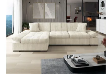 Lomux 3-sits Hörnbäddsoffa beige - Möbler - Soffa - Bäddsoffa - Bäddsoffa divan