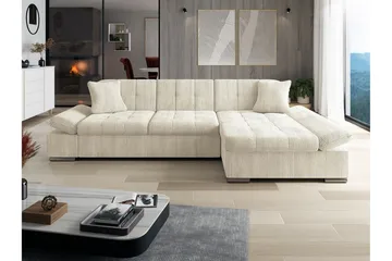 Lomux 3-sits Hörnbäddsoffa Beige/Light beige - Möbler - Soffa - Bäddsoffa - Bäddsoffa divan