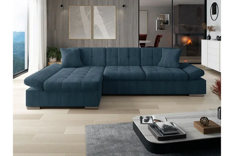 Lomux 3-sits Hörnbäddsoffa blue - Möbler - Soffa - Bäddsoffa - Bäddsoffa längsbäddad