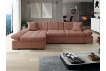 Lomux 3-sits Hörnbäddsoffa Brown - Möbler - Soffa - Bäddsoffa - Hörnbäddsoffa