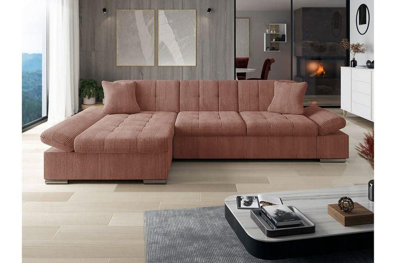 Lomux 3-sits Hörnbäddsoffa Brown - Möbler - Soffa - Bäddsoffa - Hörnbäddsoffa