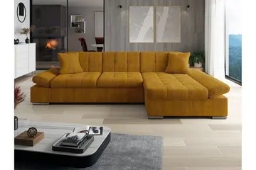 Lomux 3-sits Hörnbäddsoffa Dark yellow - Möbler - Soffa - Bäddsoffa - Hörnbäddsoffa