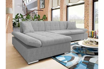 Lomux 3-sits Hörnbäddsoffa Ljusgrå - Möbler - Soffa - Bäddsoffa - Hörnbäddsoffa