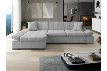 Lomux 3-sits Hörnbäddsoffa Ljusgrå - Möbler - Soffa - Bäddsoffa - Hörnbäddsoffa