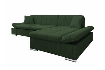 Lomux 3-sits Hörnbäddsoffa NO_BRAND Dark green - Möbler - Soffa - Bäddsoffa - Bäddsoffa längsbäddad