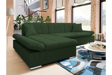 Lomux 3-sits Hörnbäddsoffa NO_BRAND Dark green - Möbler - Soffa - Bäddsoffa - Bäddsoffa divan