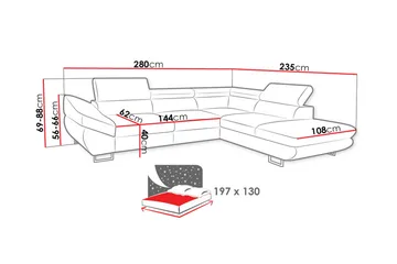Hörnbäddsoffa - Mörkgrå - Möbler - Soffa - Bäddsoffa - Bäddsoffa divan