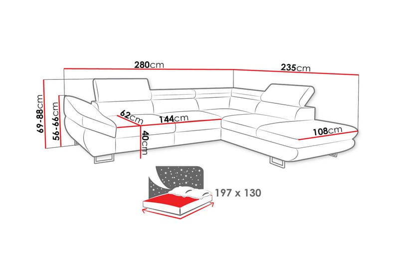 Hörnbäddsoffa - Mörkgrå - Möbler - Soffa - Bäddsoffa - Bäddsoffa divan