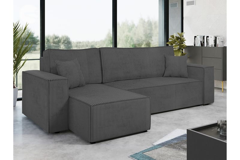 Magston 3-sits Hörnbäddsoffa - Grå - Möbler - Soffa - Bäddsoffa - Hörnbäddsoffa