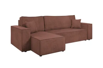 Magston 3-sits Hörnbäddsoffa - Rosa - Möbler - Soffa - Bäddsoffa - Hörnbäddsoffa