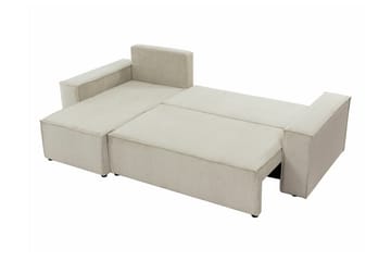 Magston 3-sits Vänster Hörnbäddsoffa 125x200 cm med Förvaring i Manchestertyg - Blå - Möbler - Soffa - Bäddsoffa - Bäddsoffa divan