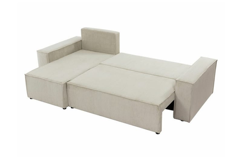 Magston 3-sits Vänster Hörnbäddsoffa 125x200 cm med Förvaring i Manchestertyg - Blå - Möbler - Soffa - Bäddsoffa - Bäddsoffa divan