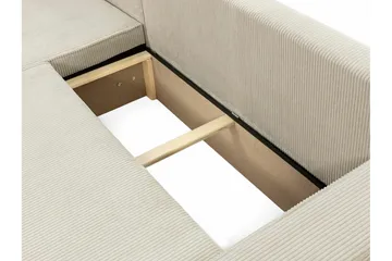 Magston 3-sits Vänster Hörnbäddsoffa 125x200 cm med Förvaring i Manchestertyg - Blå - Möbler - Soffa - Bäddsoffa - Bäddsoffa divan
