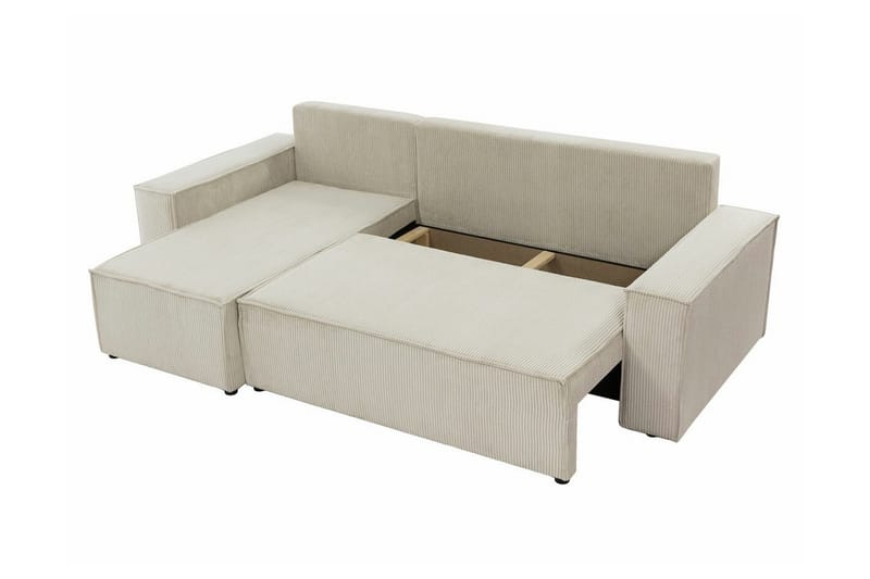 Magston 3-sits Vänster Hörnbäddsoffa 125x200 cm med Förvaring i Manchestertyg - Blå - Möbler - Soffa - Bäddsoffa - Bäddsoffa divan