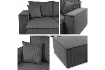 Magston 4-sits Hörnbäddsoffa 130x266 cm med Förvaring i Manchestertyg - Blå - Möbler - Soffa - Bäddsoffa - Bäddsoffa divan