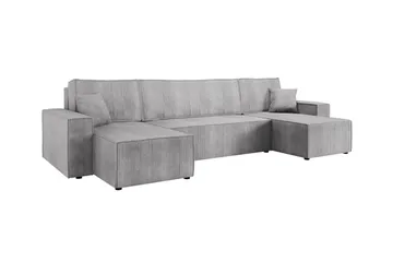 Magston 4-sits Hörnbäddsoffa 130x266 cm med Förvaring i Manchestertyg - Grå - Möbler - Soffa - Bäddsoffa - Bäddsoffa divan