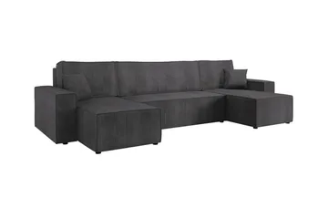 Magston 4-sits Hörnbäddsoffa 130x266 cm med Förvaring i Manchestertyg - Grå - Möbler - Soffa - Bäddsoffa - Bäddsoffa divan