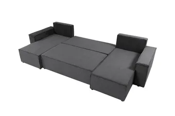 Magston 4-sits Hörnbäddsoffa 130x266 cm med Förvaring i Manchestertyg - Grå - Möbler - Soffa - Bäddsoffa - Bäddsoffa divan
