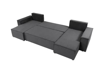 Magston 4-sits Hörnbäddsoffa 130x266 cm med Förvaring i Manchestertyg - Grå - Möbler - Soffa - Bäddsoffa - Bäddsoffa divan