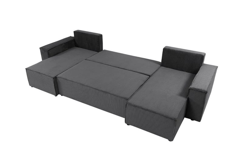 Magston 4-sits Hörnbäddsoffa 130x266 cm med Förvaring i Manchestertyg - Grå - Möbler - Soffa - Bäddsoffa - Bäddsoffa divan