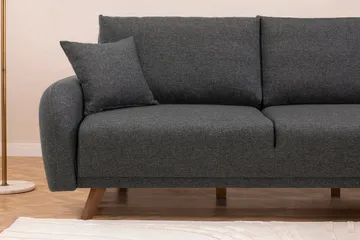 Malkiat 4-sits Höger Hörnbäddsoffa Bäddbar 125x260 cm med Förvaring i Tyg - Grå - Möbler - Soffa - Bäddsoffa - Bäddsoffa divan