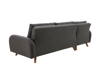 Malkiat 4-sits Höger Hörnbäddsoffa Bäddbar 125x260 cm med Förvaring i Tyg - Grå - Möbler - Soffa - Bäddsoffa - Bäddsoffa divan