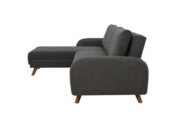 Malkiat 4-sits Höger Hörnbäddsoffa Bäddbar 125x260 cm med Förvaring i Tyg - Grå - Möbler - Soffa - Bäddsoffa - Bäddsoffa divan